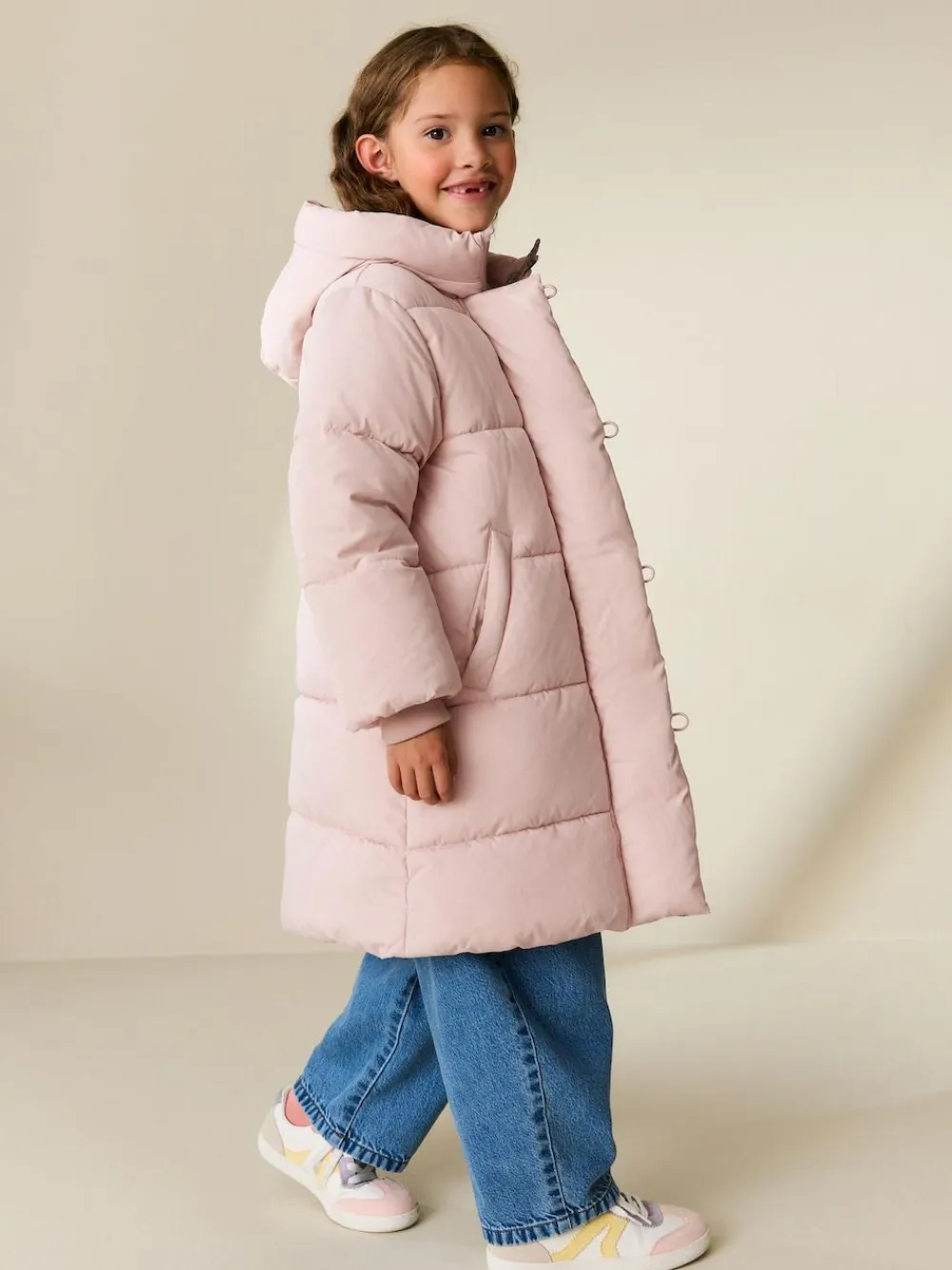 Next Pink Shower Resistant Padded Duffle Coat (3-13yrs)^ Jackets & Coats|Snowsuits & Coats