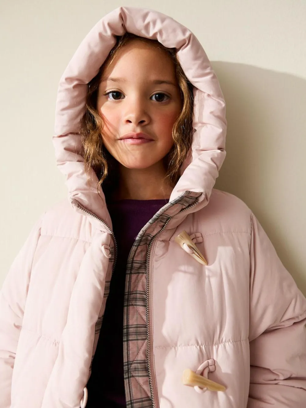 Next Pink Shower Resistant Padded Duffle Coat (3-13yrs)^ Jackets & Coats|Snowsuits & Coats