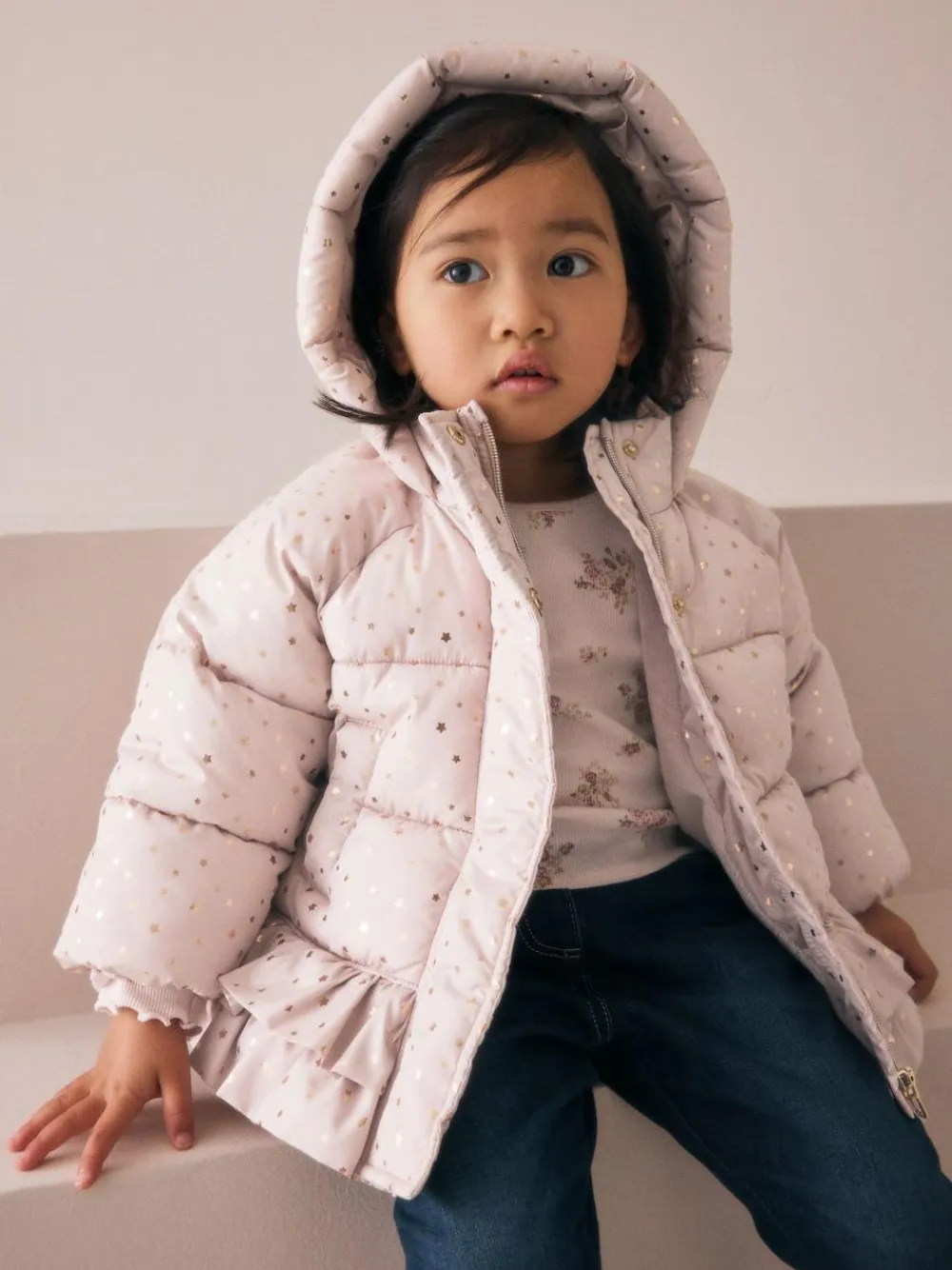 Next Shower Resistant Padded Coat With Frill Hem (3mths-7yrs)^ Baby Winter Clothing|Coats, Jackets & Pramsuits