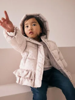 Next Shower Resistant Padded Coat With Frill Hem (3mths-7yrs)^ Baby Winter Clothing|Coats, Jackets & Pramsuits