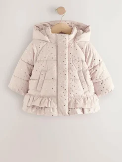 Next Shower Resistant Padded Coat With Frill Hem (3mths-7yrs)^ Baby Winter Clothing|Coats, Jackets & Pramsuits