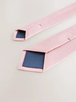Online Next Pink Slim Textured Tie