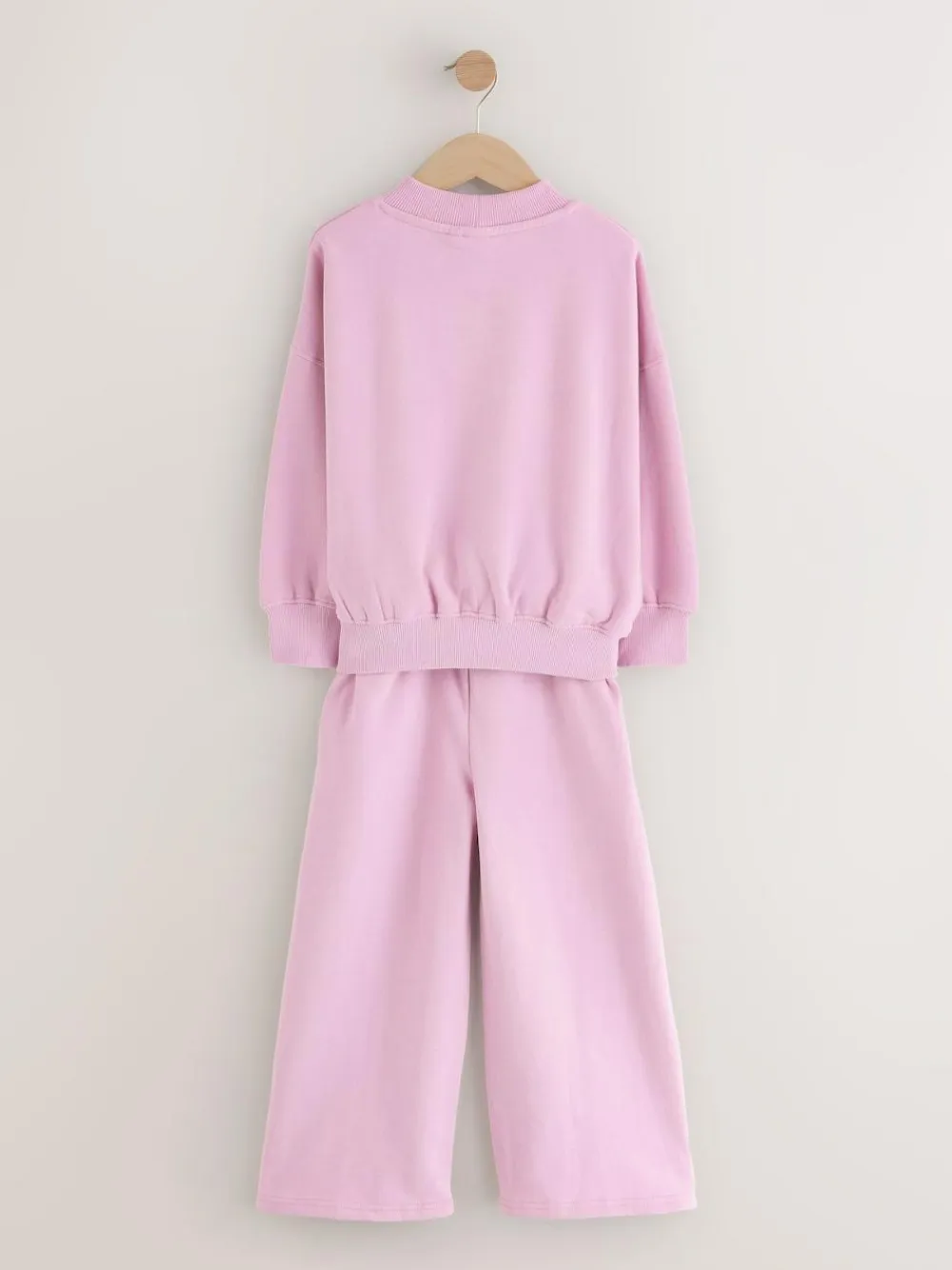 Outlet Next Sweatshirt And Wide Leg Joggers Set (3-16yrs) Pink Slogan