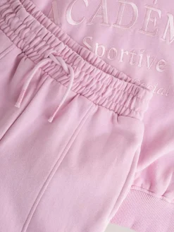 Outlet Next Sweatshirt And Wide Leg Joggers Set (3-16yrs) Pink Slogan