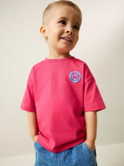 Outlet Next Pink Smile Short Sleeve Small Graphic T-Shirt (3mths-7yrs)