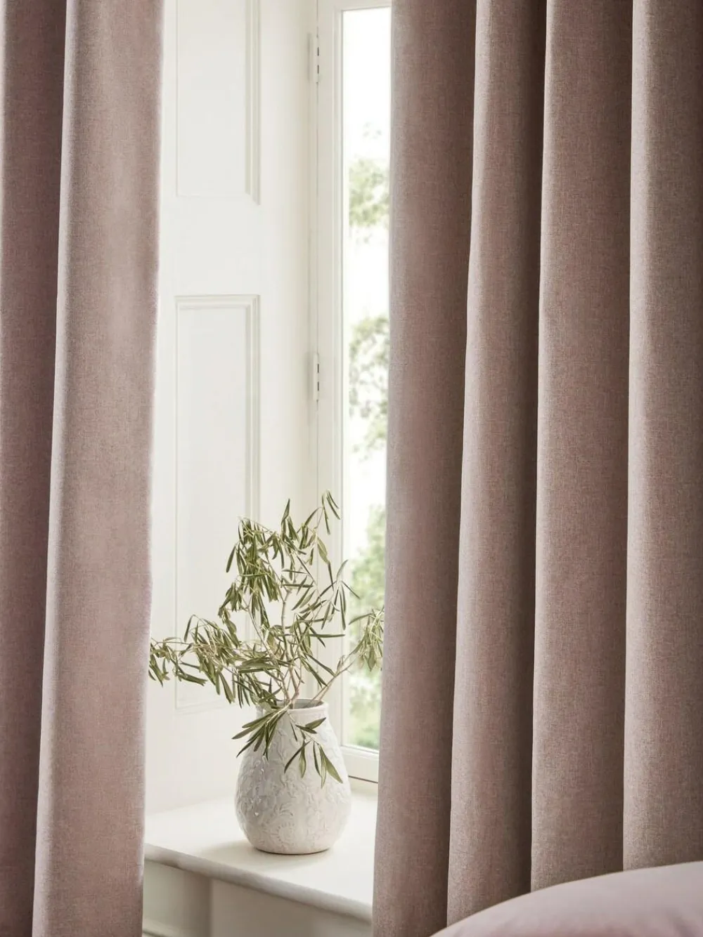 Sale Next Soft Marl Blackout/Thermal Eyelet Curtains Pink
