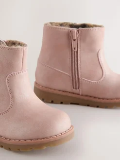 Next Pink Standard Fit (F) Chelsea Zip Tassel Ankle Boots^ Baby Boots|Boots