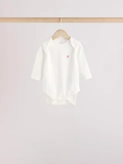 Discount Next Pink Star 5 Pack Long Sleeve Baby Bodysuits