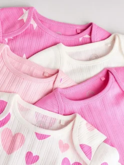 Discount Next Pink Star 5 Pack Long Sleeve Baby Bodysuits