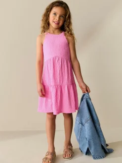 Discount Next Pink Strappy Crinkle Summer Dress (3-16yrs)