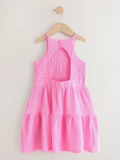 Discount Next Pink Strappy Crinkle Summer Dress (3-16yrs)