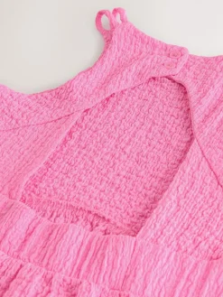 Discount Next Pink Strappy Crinkle Summer Dress (3-16yrs)