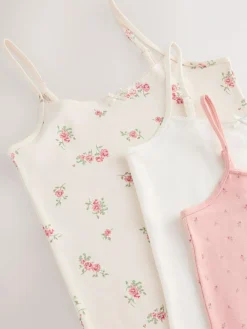 Clearance Next Strappy Printed Cami Vests 3 Pack (1.5-16yrs) Pink