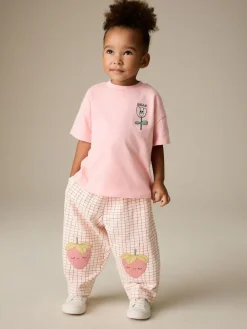 Next Embellished Barrel Trousers (3mths-7yrs) Pink Strawberry