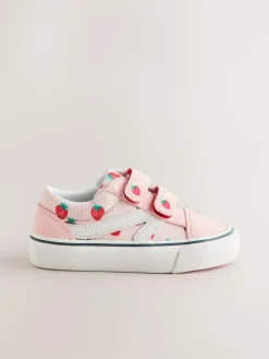 Online Next Standard Fit (F) Touch Fastening Trainers Pink Strawberry