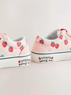 Online Next Standard Fit (F) Touch Fastening Trainers Pink Strawberry