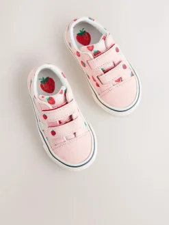Online Next Standard Fit (F) Touch Fastening Trainers Pink Strawberry