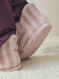 Outlet Next Boot Slippers Pink Stripe