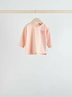 Next Pink Stripe/Slogan Long Sleeve Baby Tops 4 Pack (0mths-2yrs)^ Tops|Nightwear