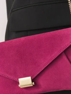 Next Pink Suede Clutch Bag^Women Bags