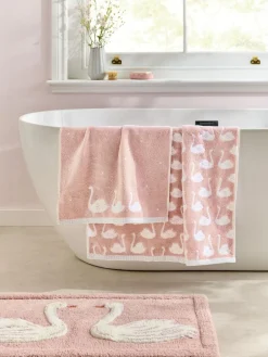 Next Pink Swan 100% Cotton Towel^ Towels & Bathmats