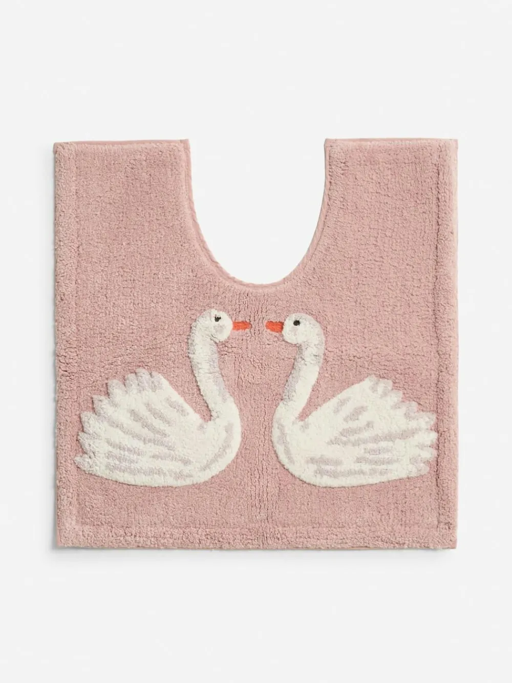 Outlet Next Pink Swan Print 100% Cotton Pedestal Mat