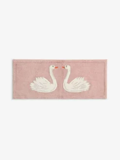 Next Pink Swan Print 100% Cotton Runner Bath Mat^ Towels & Bathmats