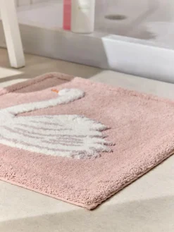 Next Pink Swan Print 100% Cotton Shower Mat