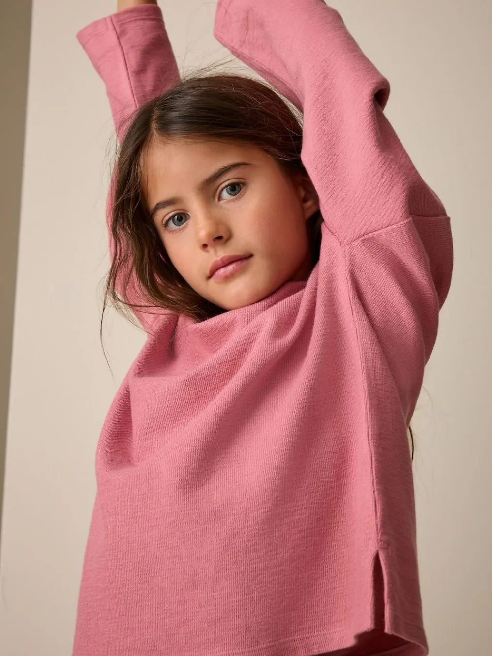 Sale Next Textured Long Sleeve Top (3-16yrs) Pink
