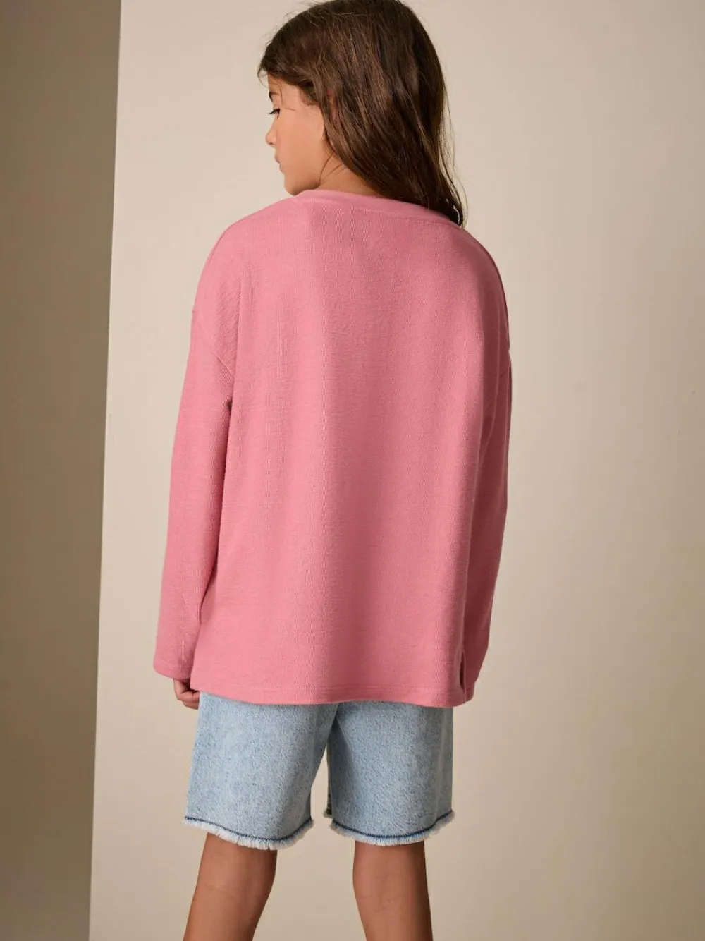 Sale Next Textured Long Sleeve Top (3-16yrs) Pink