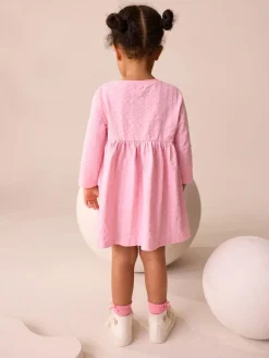 Outlet Next Pink Unicorn Long Sleeve Embellished Dress (3mths-7yrs)
