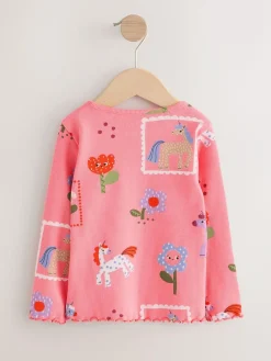 Next Pink Unicorn Rib Long Sleeve T-Shirt (3mths-7yrs)^ Cosy Club|Baby Winter Clothing