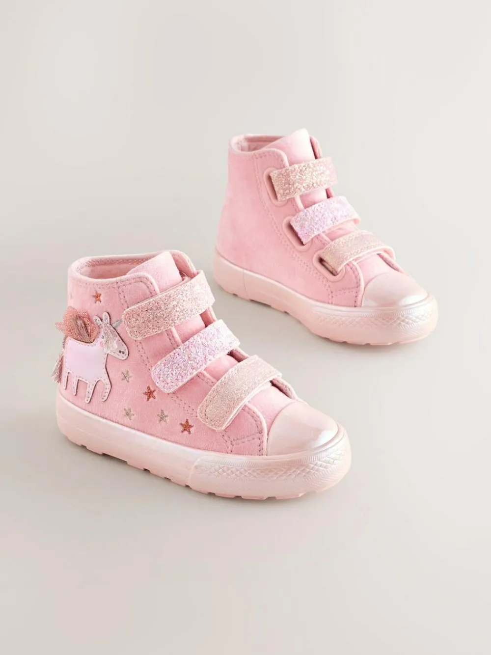 Discount Next Pink Unicorn Touch Fastening High Top Trainers