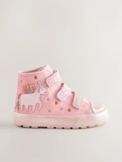 Discount Next Pink Unicorn Touch Fastening High Top Trainers