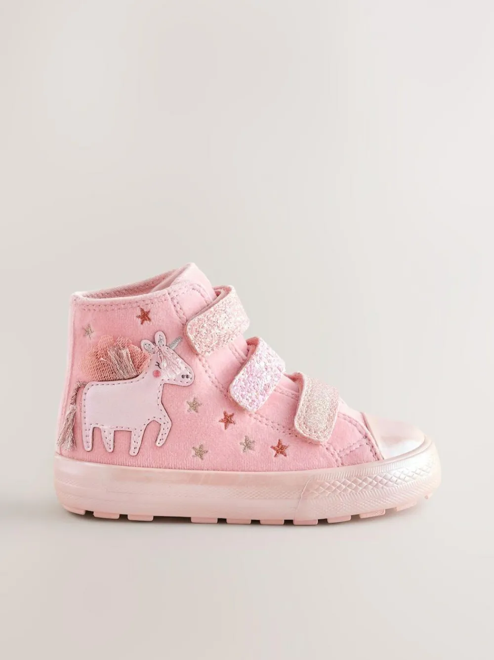 Discount Next Pink Unicorn Touch Fastening High Top Trainers