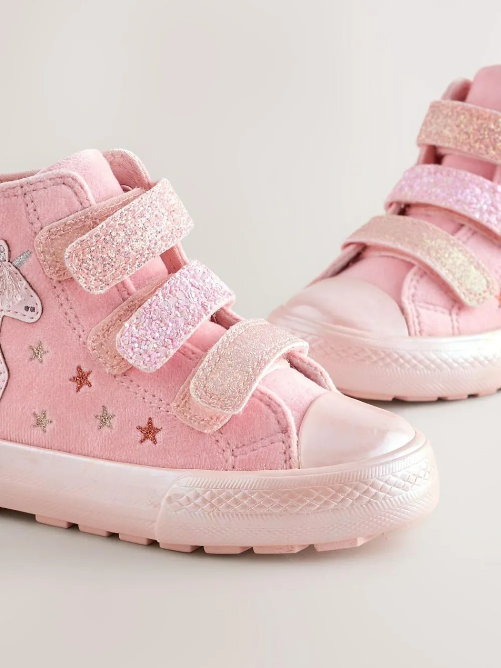 Discount Next Pink Unicorn Touch Fastening High Top Trainers