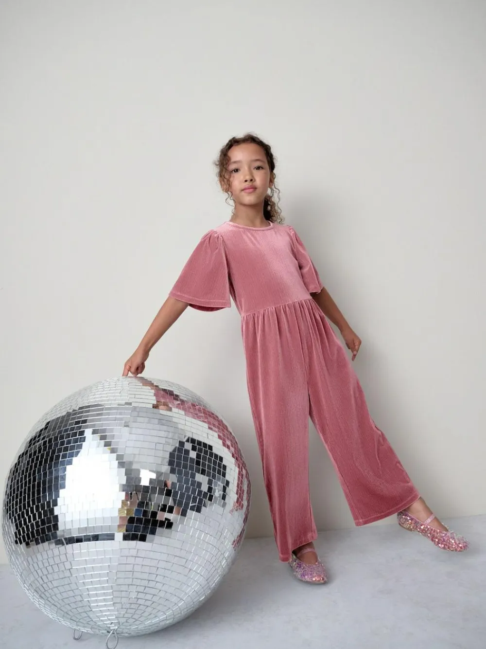 Next Pink Velour Jumpsuit (3-16yrs)