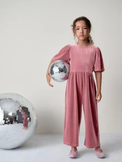 Next Pink Velour Jumpsuit (3-16yrs)