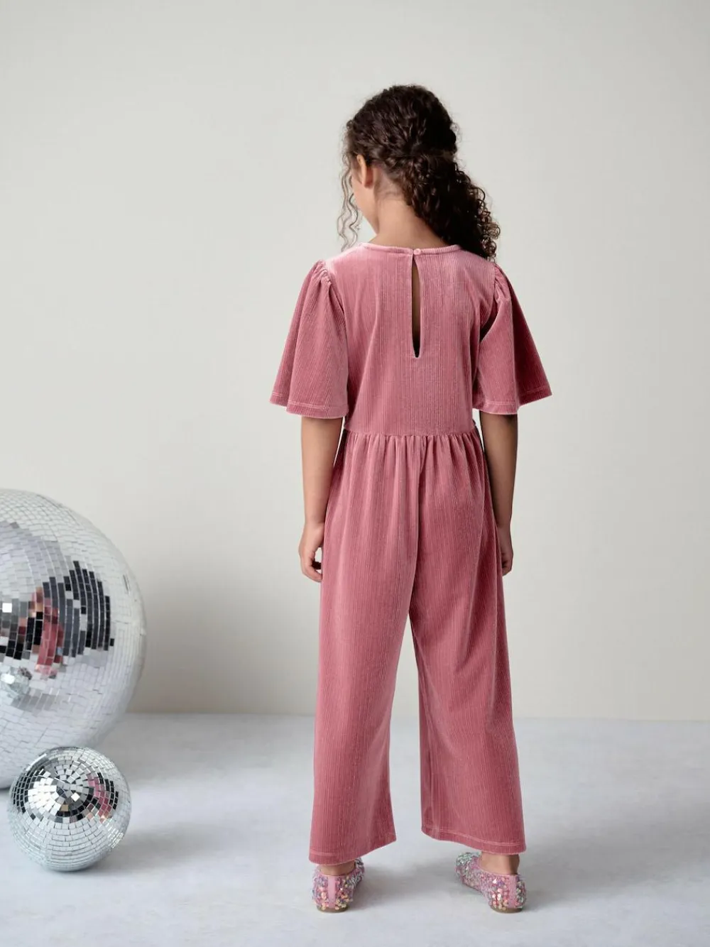 Next Pink Velour Jumpsuit (3-16yrs)