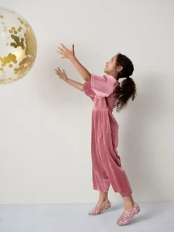 Next Pink Velour Jumpsuit (3-16yrs)