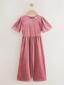 Next Pink Velour Jumpsuit (3-16yrs)