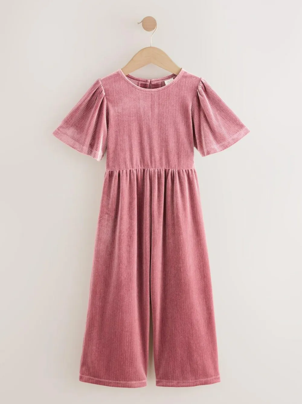 Next Pink Velour Jumpsuit (3-16yrs)