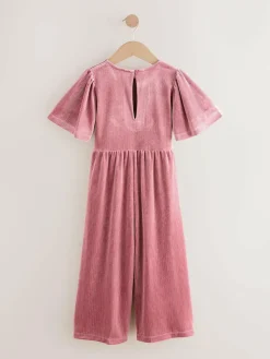 Next Pink Velour Jumpsuit (3-16yrs)