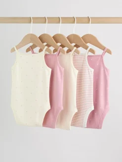 Next Pink Vest Baby Bodysuits 5 Pack^ Bodysuits & Vests|Vests