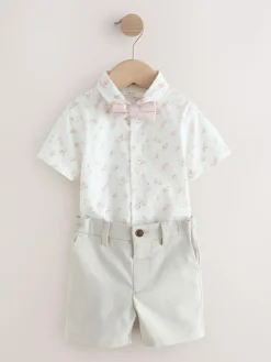 Next Pink Waistcoat, Shirt, Shorts & Tie Set (3mths-9yrs)^BOY Sets & Outfits|Sweatshirts & Hoodies