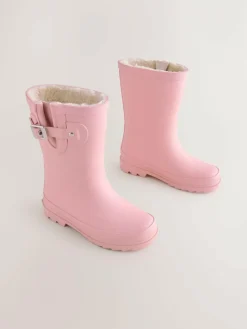 Outlet Next Warm Lined Buckle Wellies Pink