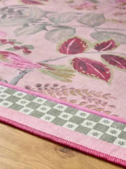Online Next Pink Washable Exotic Monkey Floral Rug