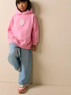 Clearance Next Pink Washed Flower Hoodie (3-16yrs)