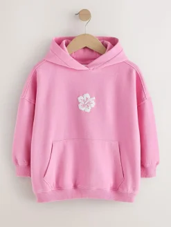 Clearance Next Pink Washed Flower Hoodie (3-16yrs)