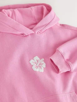 Clearance Next Pink Washed Flower Hoodie (3-16yrs)